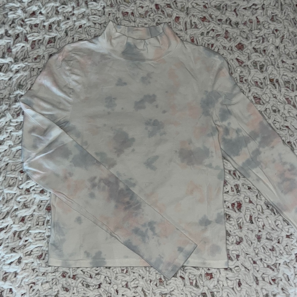 Wild Fable S pastel watercolor mock neck crop top